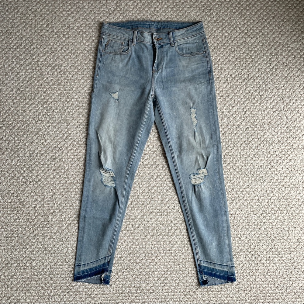 Zara Distressed Light Blue Jeans